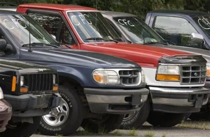 Cash-for-Clunkers program used cars sit on Ted Britt Ford dealership storage area in Virginia