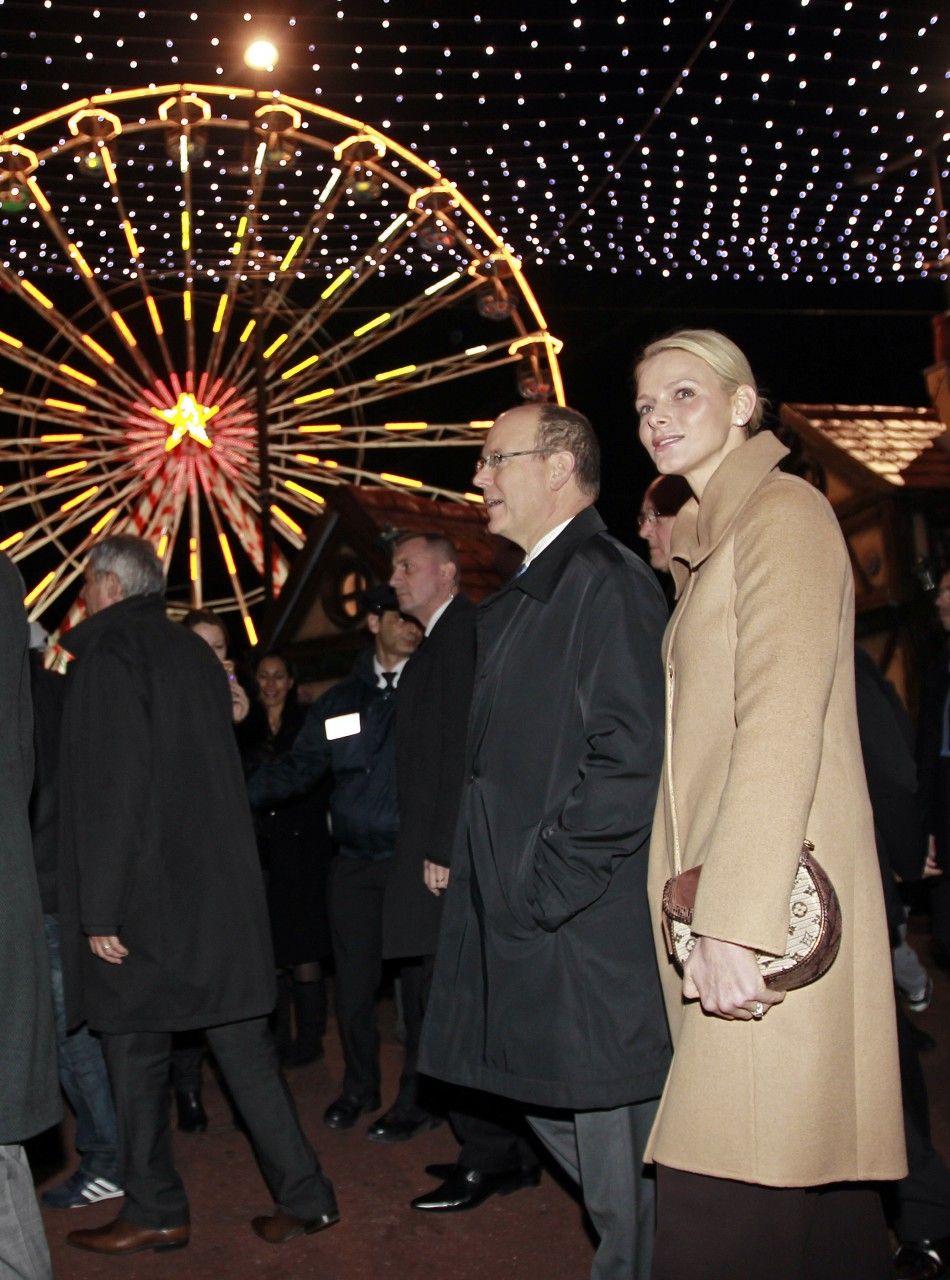 Princess Charlene in Monochromatic Shade Again at Monacos Christmas Village Inauguration PHOTOS