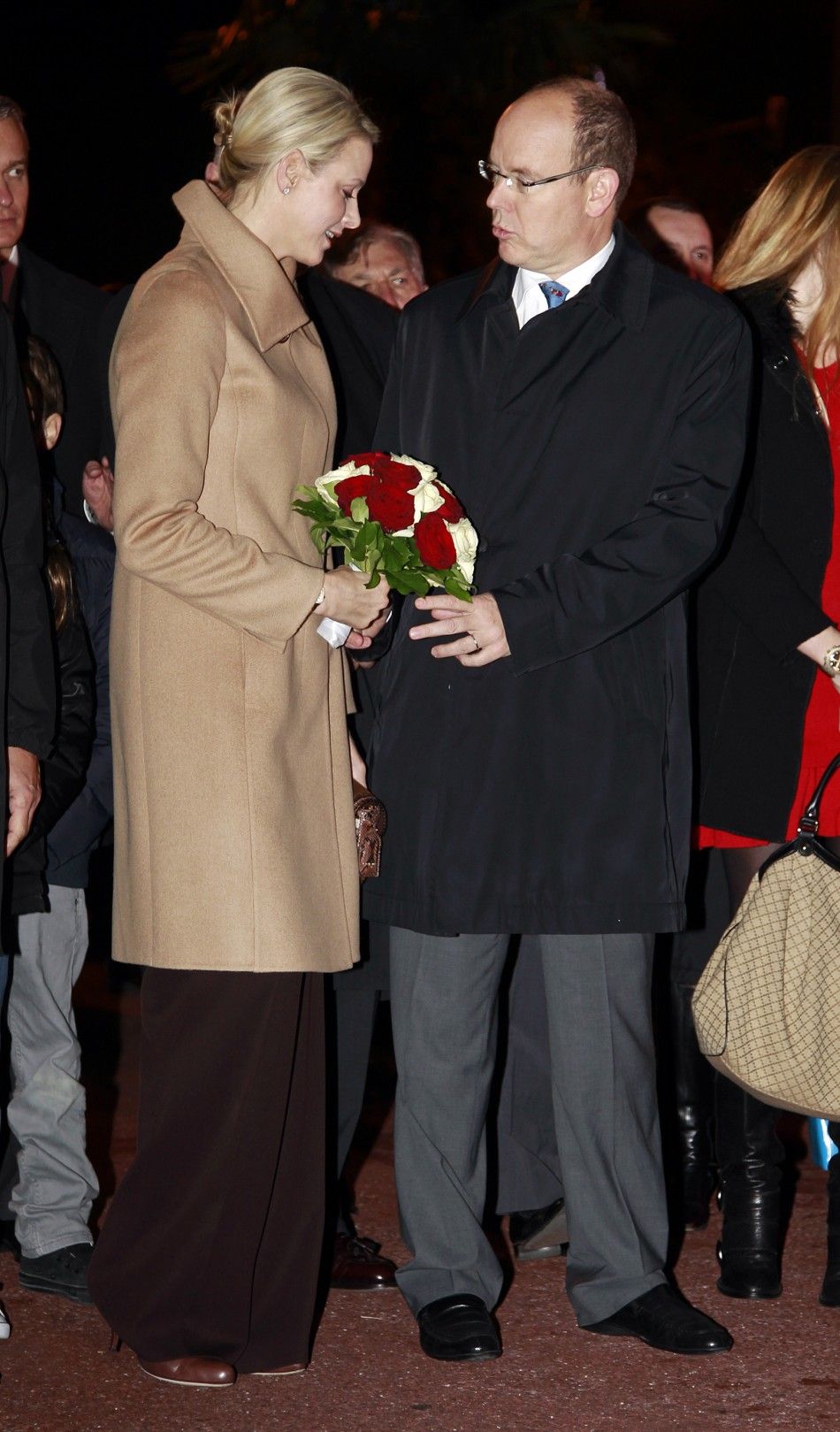 Princess Charlene in Monochromatic Shade Again at Monacos Christmas Village Inauguration PHOTOS