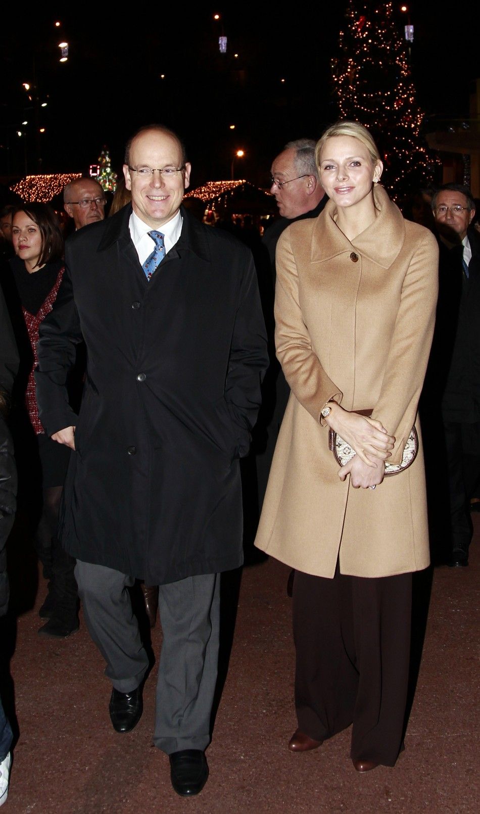 Princess Charlene in Monochromatic Shade Again at Monacos Christmas Village Inauguration PHOTOS