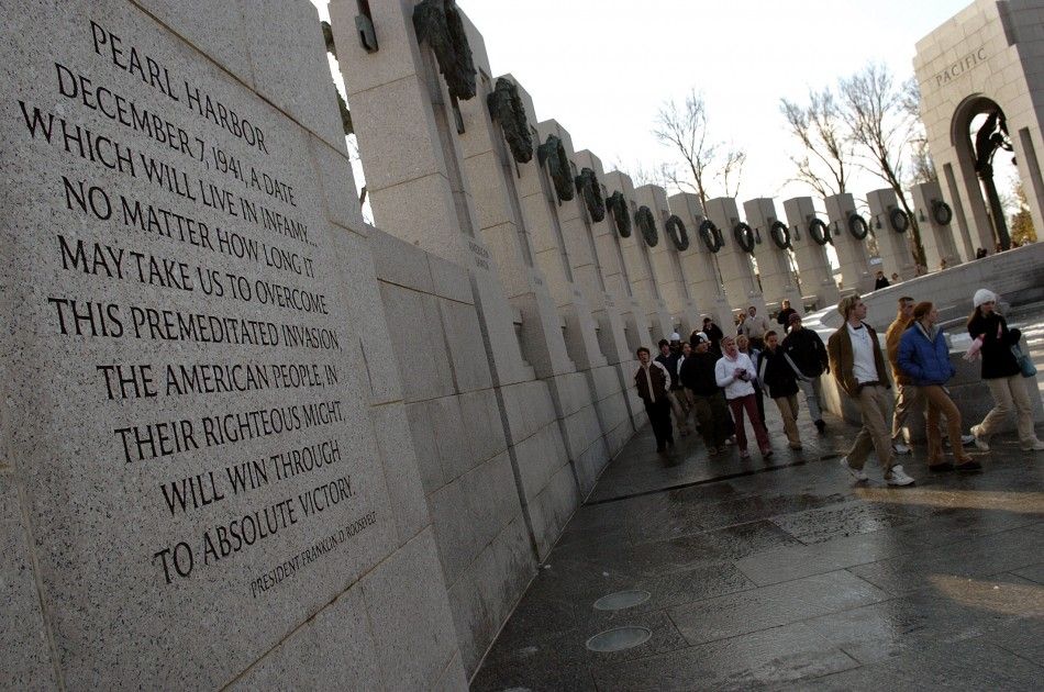 People visit the World War II Memorial