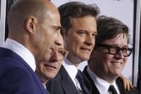 Director Tomas Alfredson (R) poses with cast members (L-R) Mark Strong, Gary Oldman and Colin Firth at the Los Angeles premiere of their film &#039;&#039;Tinker, Tailor, Soldier, Spy&#039;&#039; in Hollywood