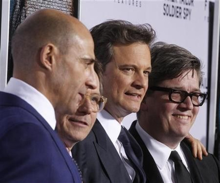 Director Tomas Alfredson (R) poses with cast members (L-R) Mark Strong, Gary Oldman and Colin Firth at the Los Angeles premiere of their film &#039;&#039;Tinker, Tailor, Soldier, Spy&#039;&#039; in Hollywood