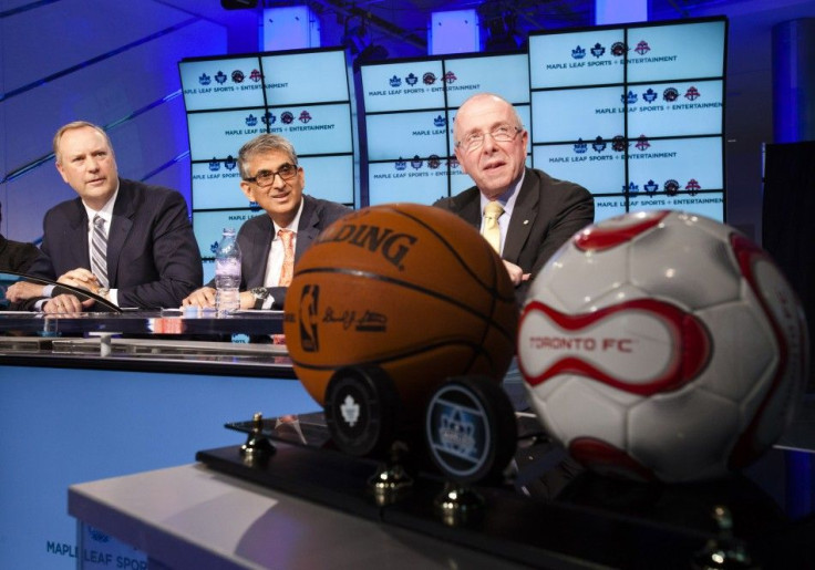 Cope, Mohamed and Tanenbaum attend a news conference announcing the sale of MLSE in Toronto