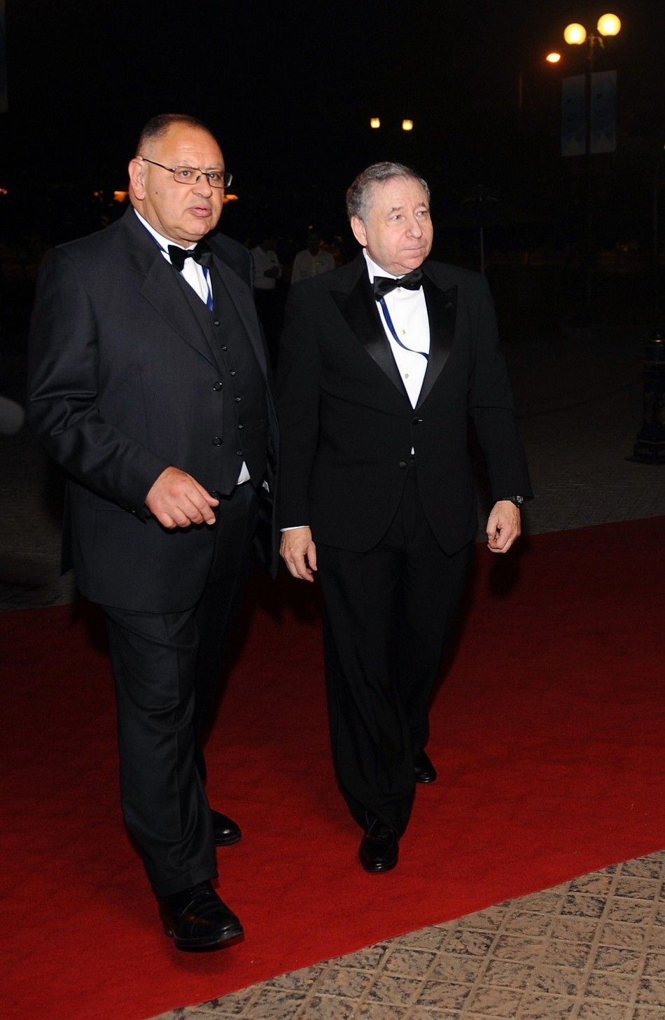 Head of the Federation Internationale de lAutomobile Jean Todt arrives for the 2011 FIA Gala night in Gurgaon