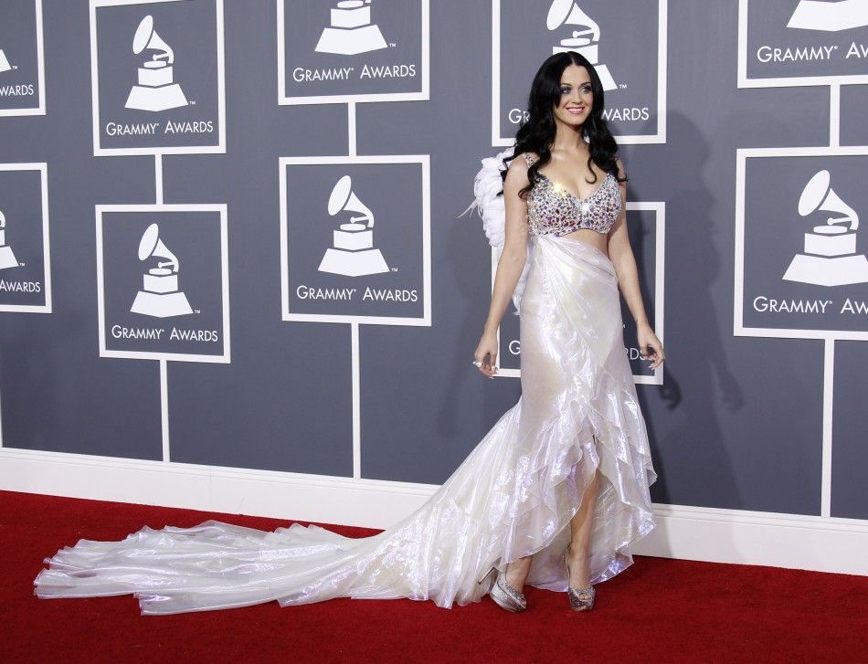 Singer Katy Perry arrives at the 53rd annual Grammy Awards in Los Angeles