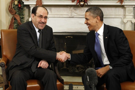 U.S. President Barack Obama meets Iraqi Prime Minister Nuri al-Maliki in the White House in Washington