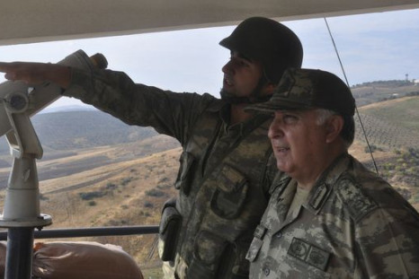Turkish General Ozel at border outpost near Syria