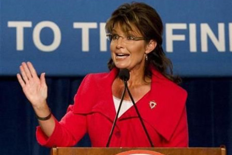 Former Alaska governor Sarah Palin speaks during the Republican 2010 Victory Fundraising Rally in Orlando, Florida