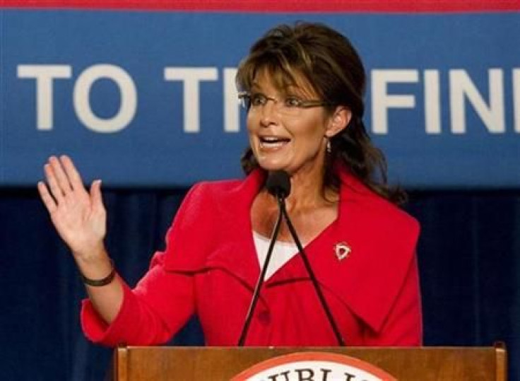 Former Alaska governor Sarah Palin speaks during the Republican 2010 Victory Fundraising Rally in Orlando, Florida