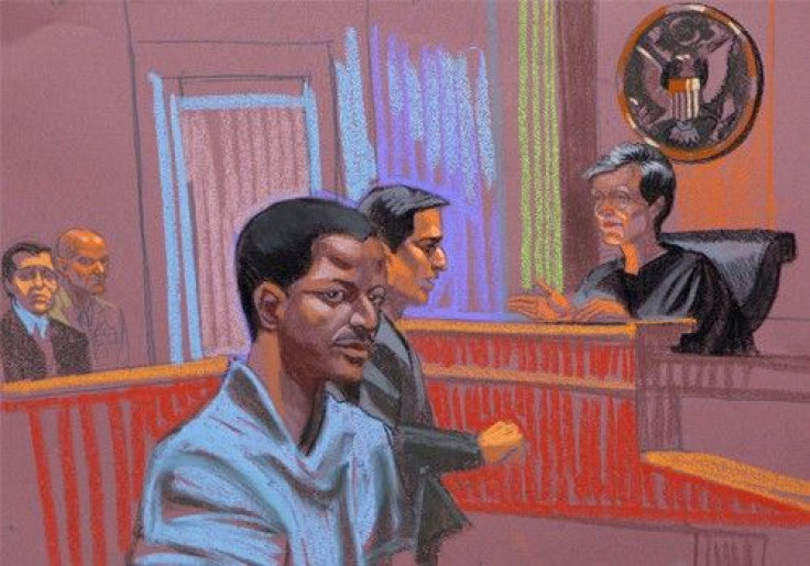 Ahmed Khalfan Ghailani, a Tanzanian held at the U.S. naval base in Cuba since 2006 accused of involvement in the bombing of U.S. embassies in Africa, is depicted in this courtroom sketch of his arraignment, in New York, June 9, 2009