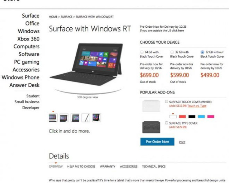 Microsoft Surface Pre-orders