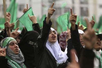 Hamas supporters attend a rally in Gaza City