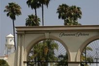 The main gate to Paramount Pictures Studios is pictured in Los Angeles, California