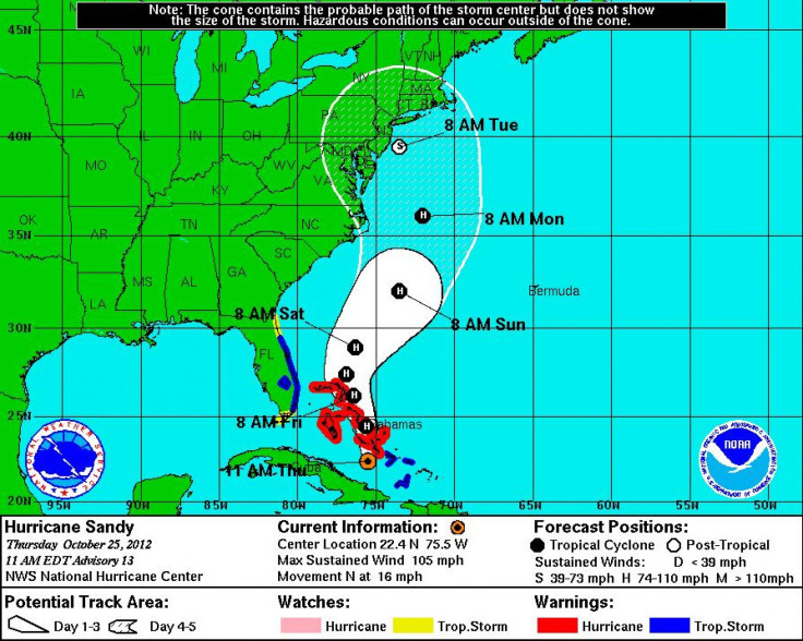 Hurricane Sandy Path 2012