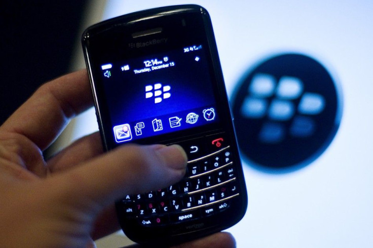 A BlackBerry handset is displayed in Washington