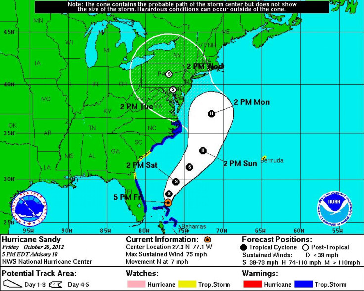 Hurricane Sandy Path 2012