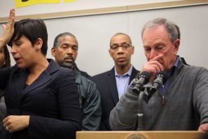 New York Mayor Michael R. Bloomberg discusses Hurricane Sandy during a press conference Sunday.
