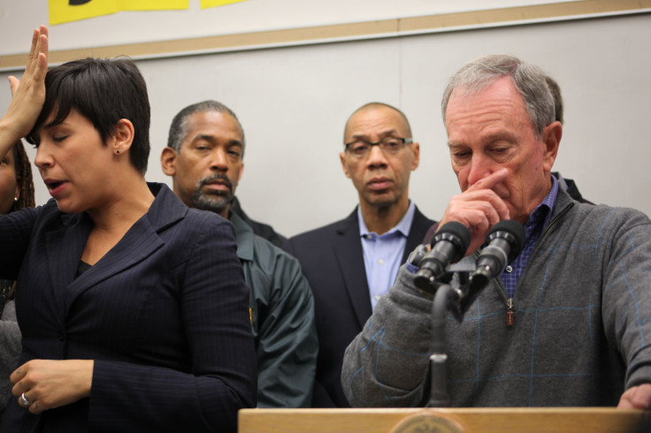 New York Mayor Michael R. Bloomberg discusses Hurricane Sandy during a press conference Sunday.