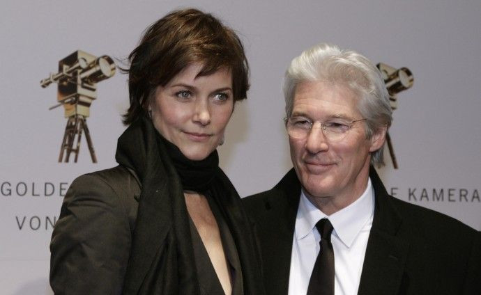 U.S. actor Richard Gere and his wife Carey Lowell