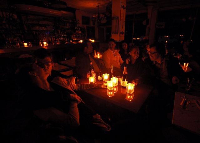 Candle light during blackout