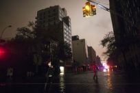 Flooded street during a blackout in Chelsea 