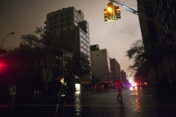 Flooded street during a blackout in Chelsea 