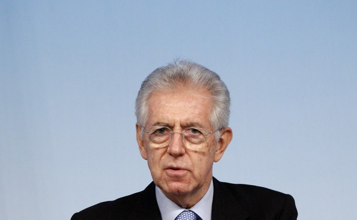 Italy&#039;s PM Monti speaks during a news conference in Rome