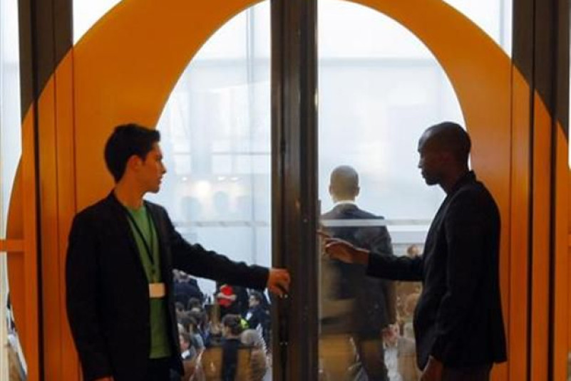 View of the entrance of the new headquarters of Google France before its official inauguration in Paris