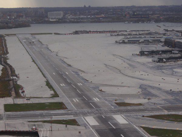 Flooded LaGuardia Airport In New York City