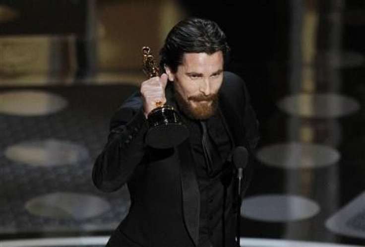British actor Christian Bale accepts the Oscar for best supporting actor for his role in &#039;&#039;The Fighter&#039;&#039; during the 83rd Academy Awards in Hollywood, California