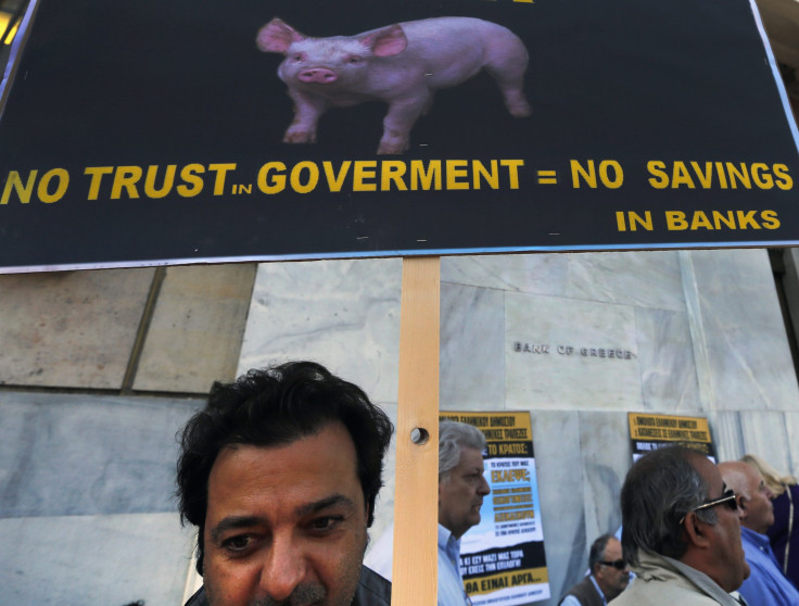 Protester At Greek Central Bank