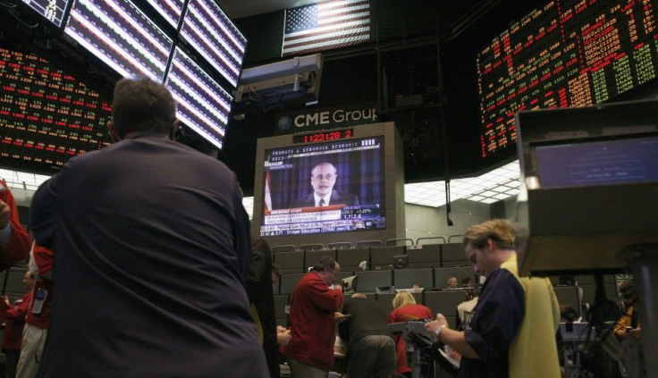 Ben Bernanke on screen at the Chicago Mercantile Exchange.