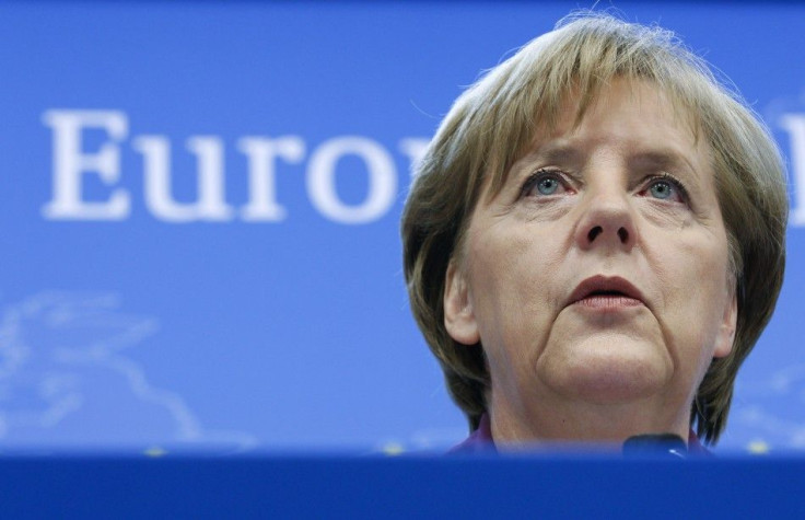 Germany's Chancellor Angela addresses a news conference at the end of an EU leaders summit in Brussels