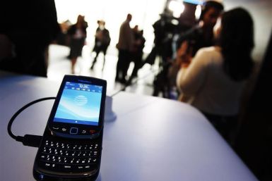 The new BlackBerry Torch 9800 smartphone is seen after it was introduced at a news conference in New York