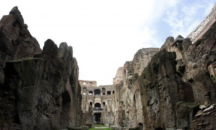 A view from the grounds of Rome's ancient Colosseum
