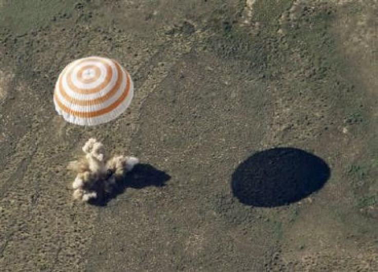 Soyuz Capsule lands in Kazakhstan 