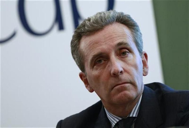 Vittorio Grilli, chairman of the EU's Economic and Financial Committee, looks on during a news conference in Rome