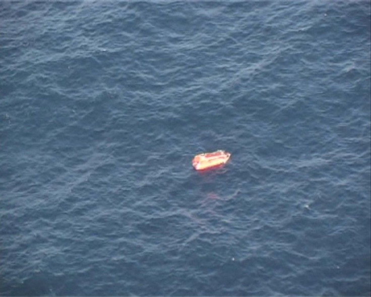 A life raft floats near Sakhalin Dec. 19, 2011