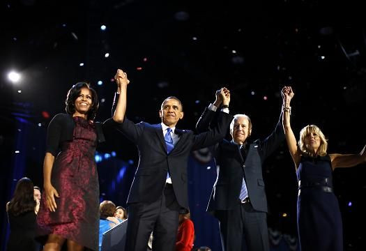 Obama Biden with Michelle Jill Nov 6 2012 2