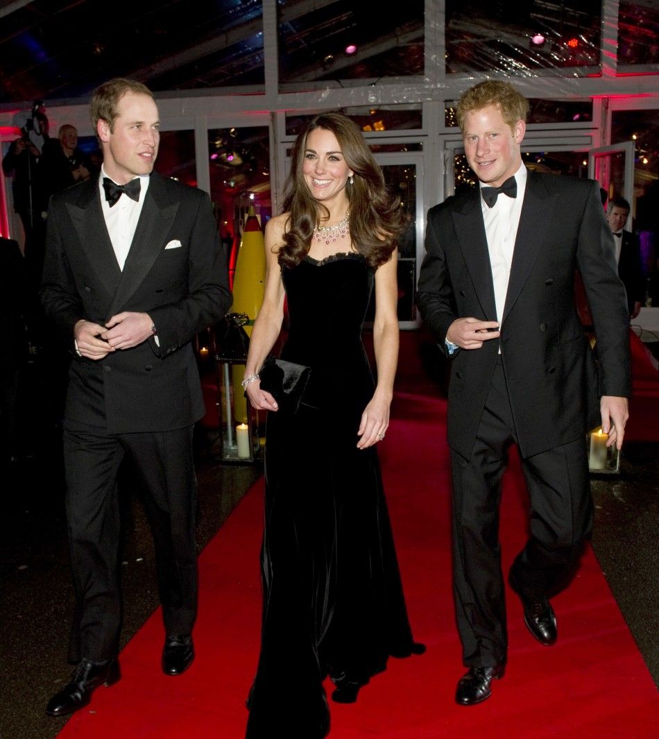 Kate Middleton Dazzles in Black Strapless Alexander McQueen Gown 