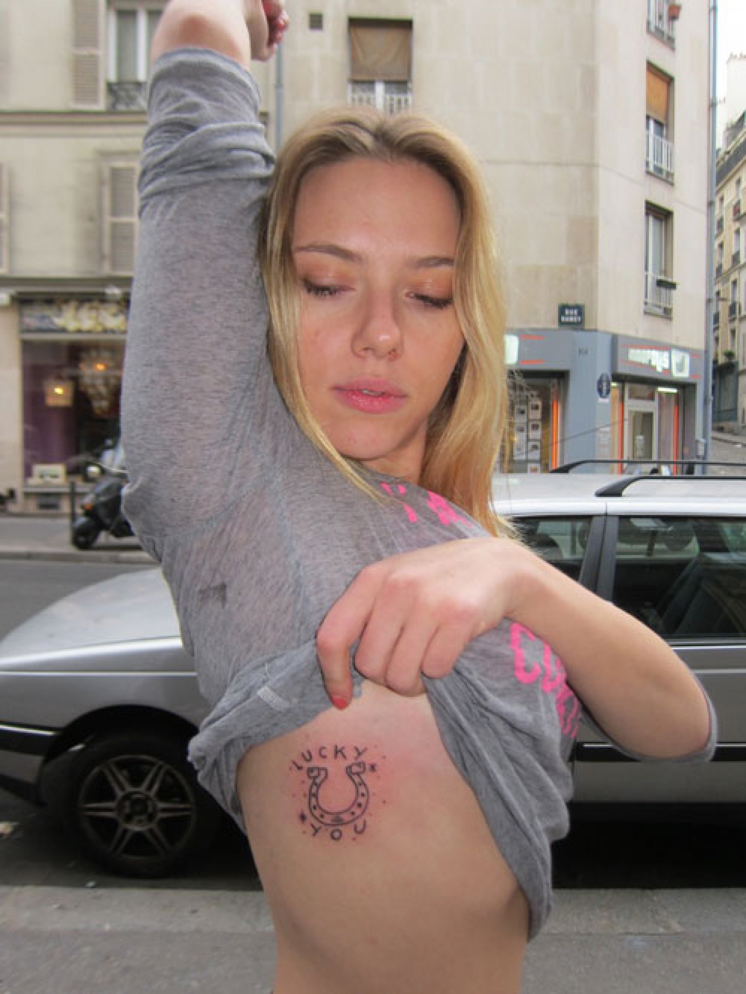 Scarlett Johansson shows off vast tattoo collection including huge lamb  inking  OK Magazine