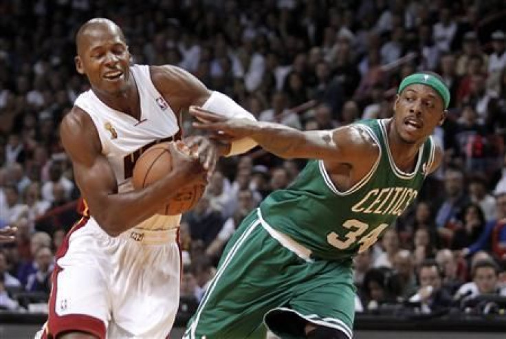Ray Allen is averaging 15.5 points per game, since leaving the Boston Celtics and joining the Miami Heat.