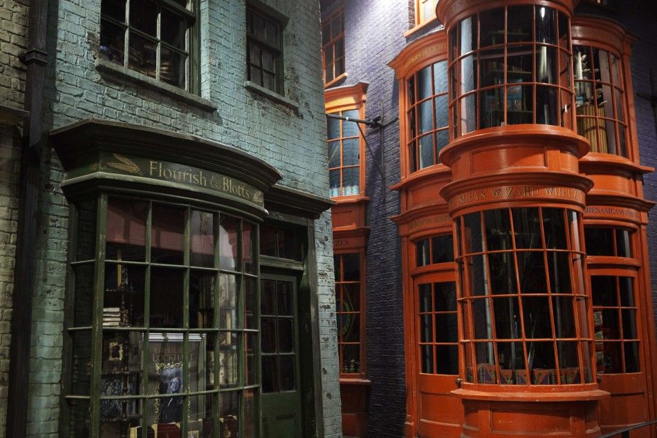 Storefronts are seen in quotDiagon Alleyquot during a media viewing tour of the set of the Harry Potter films at the Warner Bros. Studio Tour in Leavesden
