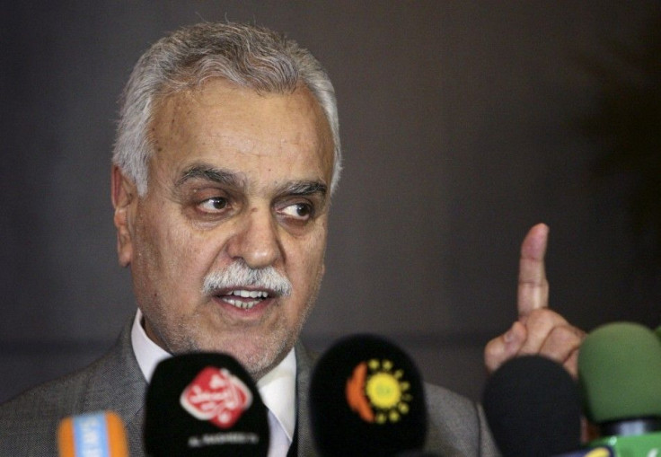Iraq&#039;s Vice President Tareq al-Hashemi speaks at a news conference in in Erbil