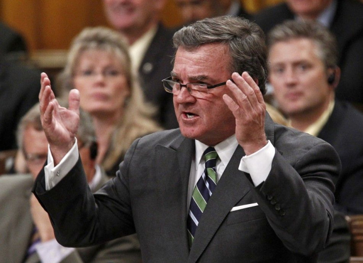 Canada's Finance Minister Flaherty speaks in the House of Commons in Ottawa