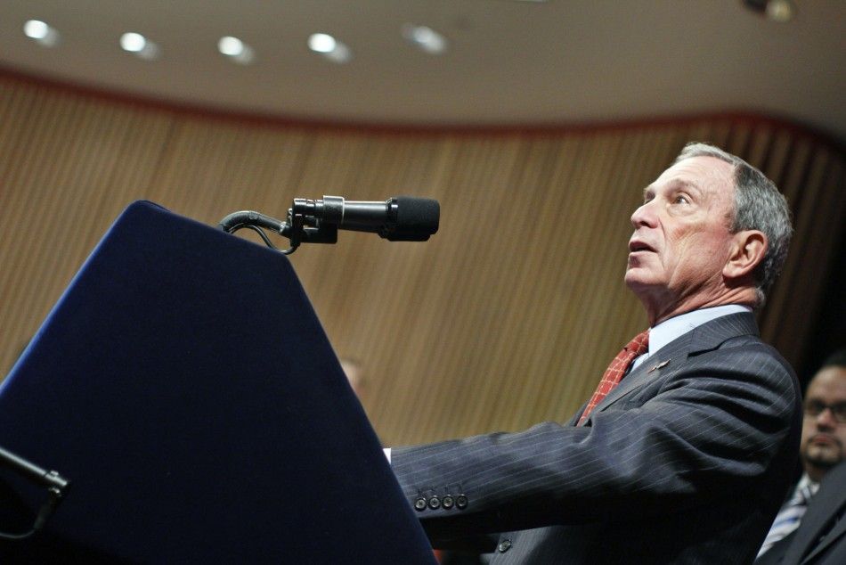 New York City Mayor Michael Bloomberg speaks during a news conference at Cornell University in New York