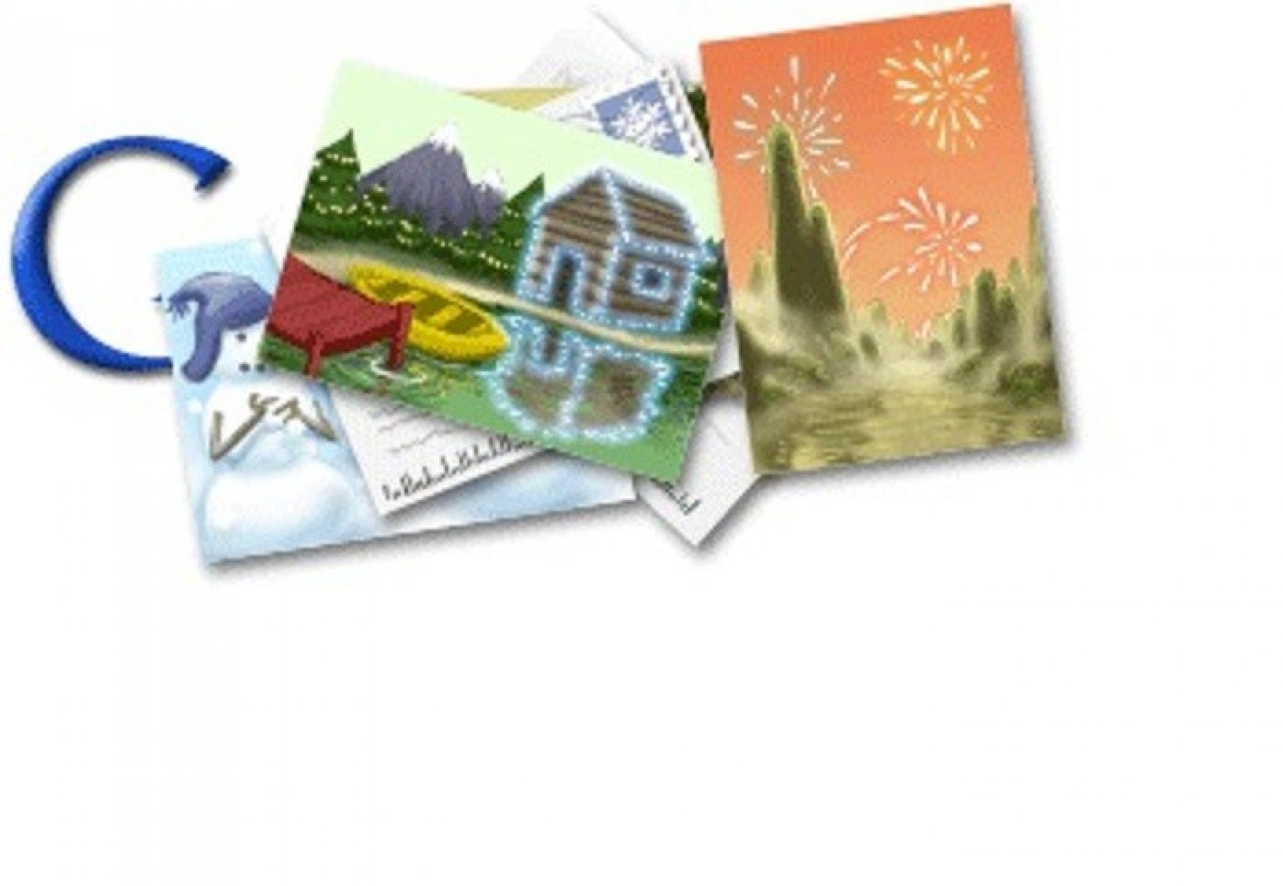 Google Doodle happy holidays 2009