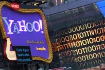 A Yahoo! billboard is seen in New York&#039;s Time&#039;s Square