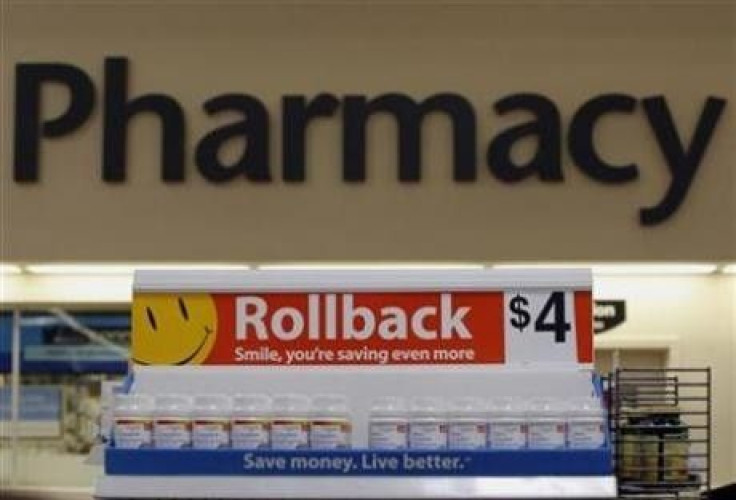 Vitamins are for sale in front of the pharmacy at a Wal-Mart Supercenter in Rogers, Arkansas June 5, 2008. 